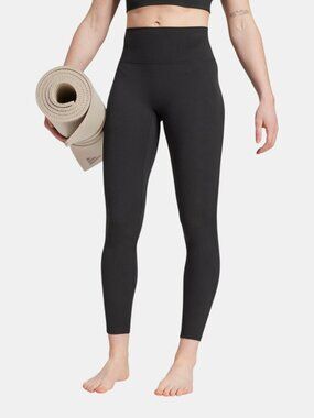 NWT ADIDAS WOMEN'S ALL ME RIB 7/8 LEGGINGS BLACK HIGH RISE ADISOFT LYCRA SIZE XL